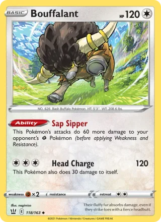 Bouffalant #118 · Battle Styles Pokémon card