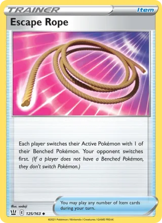 Escape Rope #125 · Battle Styles Pokémon card