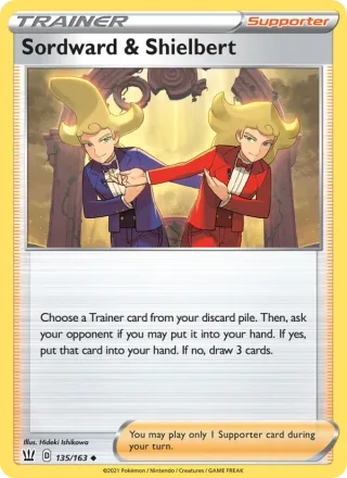 Sordward & Shielbert #135 · Battle Styles Pokémon card