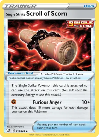 Single Strike Scroll of Scorn #133 · Battle Styles Pokémon card