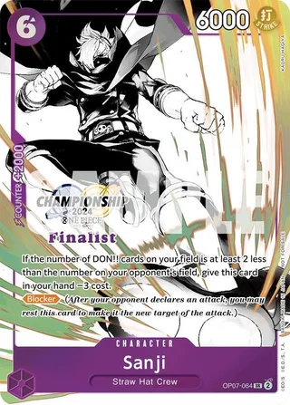 Sanji (Championship 2024 Finalist Card Set Vol. 2) #OP07-064-championship-2024-finalist-card-set-vol-2 · One Piece Promotion Cards One Piece card