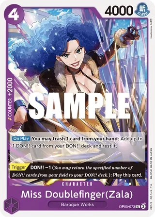 Miss Doublefinger(Zala) #OP05-073 · Awakening of the New Era: 1st Anniversary Tournament Cards One Piece card
