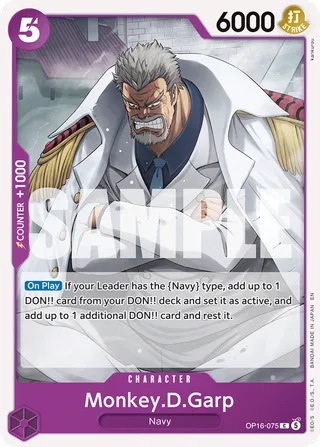 Monkey.D.Garp #OP16-075 · The Time of Battle Release Event Cards One Piece card