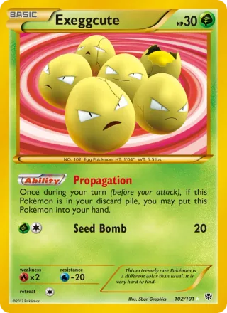 Exeggcute #102 · Plasma Blast Pokémon card
