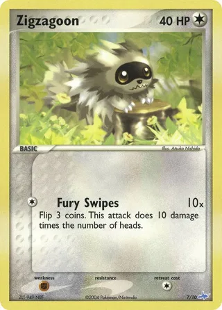 Zigzagoon #7 · EX trainer Kit (Latios) Pokémon card