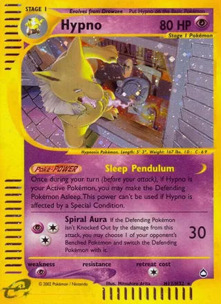 Hypno #H12 · Aquapolis Pokémon card