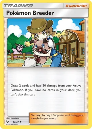Pokémon Breeder #63 · Shining Legends Pokémon card