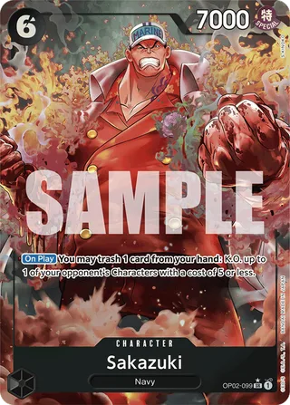 Sakazuki (Alternate Art) #OP02-099-alternate-art · Premium Booster -The Best- One Piece card