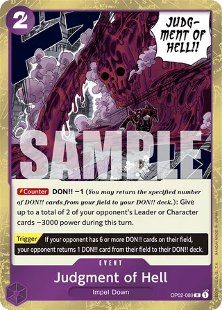 Judgment of Hell (Jolly Roger Foil) #OP02-089-jolly-roger-foil · Premium Booster -The Best- One Piece card