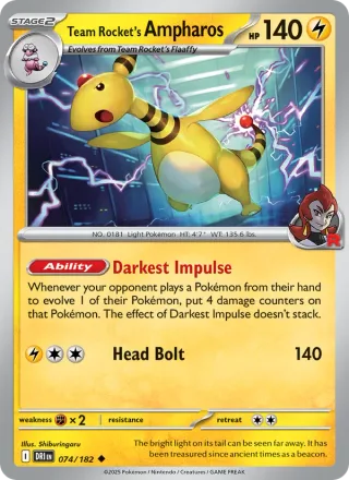 Team Rocket's Ampharos #074 · Destined Rivals Pokémon card