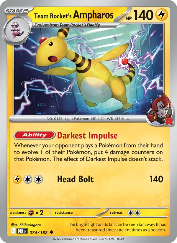 Team Rocket's Ampharos full card art