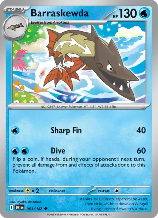 Barraskewda #063 · Destined Rivals Pokémon card