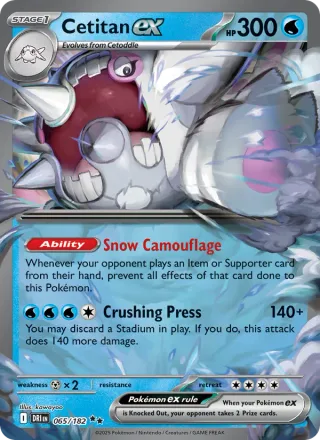 Cetitan ex #065 · Destined Rivals Pokémon card