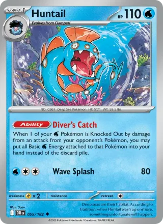 Huntail #055 · Destined Rivals Pokémon card
