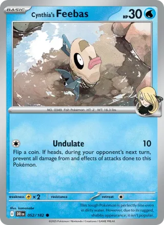 Cynthia's Feebas #052 · Destined Rivals Pokémon card