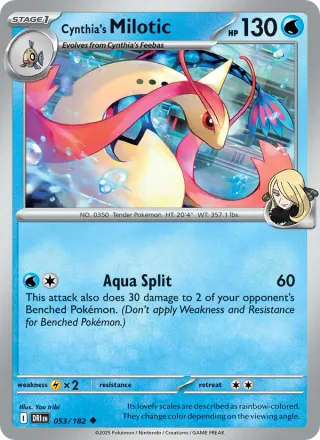 Cynthia's Milotic #053 · Destined Rivals Pokémon card