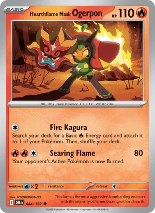 Hearthflame Mask Ogerpon #044 · Destined Rivals Pokémon card
