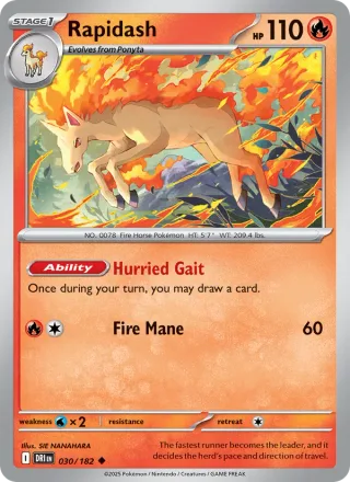 Rapidash #030 · Destined Rivals Pokémon card