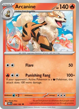 Arcanine #028 · Destined Rivals Pokémon card
