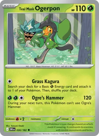 Teal Mask Ogerpon #026 · Destined Rivals Pokémon card