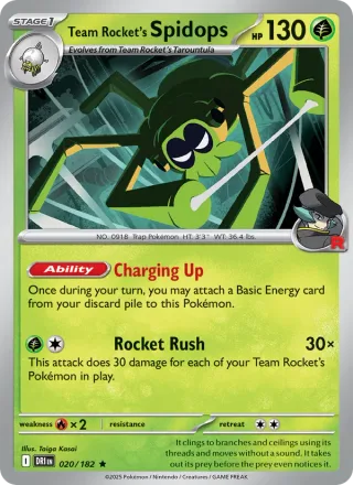 Team Rocket's Spidops #020 · Destined Rivals Pokémon card