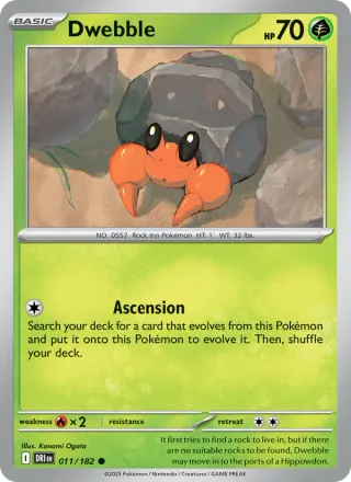 Dwebble #011 · Destined Rivals Pokémon card