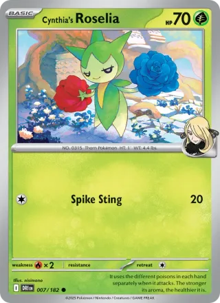 Cynthia's Roselia #007 · Destined Rivals Pokémon card