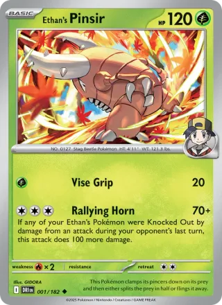 Ethan's Pinsir #001 · Destined Rivals Pokémon card