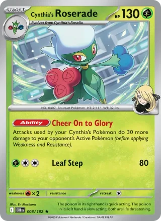 Cynthia's Roserade #008 · Destined Rivals Pokémon card