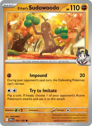 Ethan's Sudowoodo #093 · Destined Rivals Pokémon card