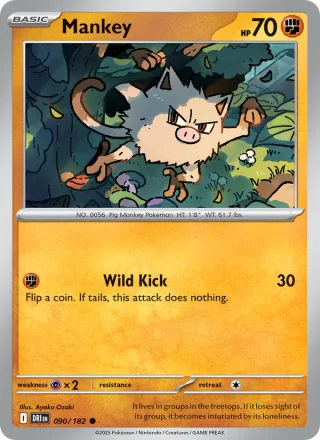 Mankey #090 · Destined Rivals Pokémon card