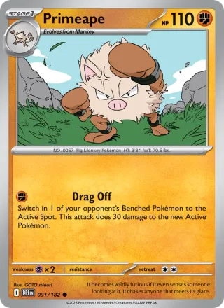 Primeape #091 · Destined Rivals Pokémon card