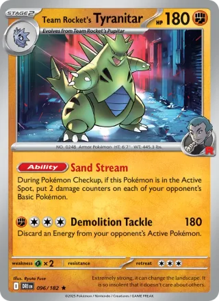 Team Rocket's Tyranitar #096 · Destined Rivals Pokémon card