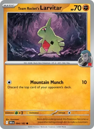 Team Rocket's Larvitar #094 · Destined Rivals Pokémon card