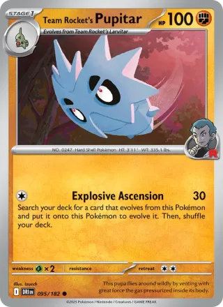 Team Rocket's Pupitar #095 · Destined Rivals Pokémon card