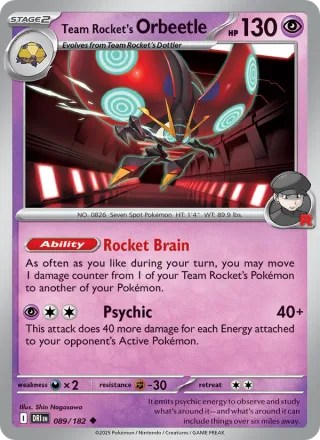 Team Rocket's Orbeetle #089 · Destined Rivals Pokémon card