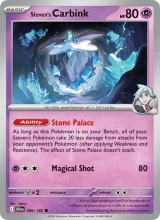 Steven's Carbink #086 · Destined Rivals Pokémon card