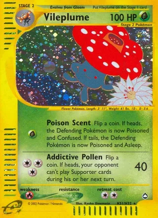 Vileplume #H31 · Aquapolis Pokémon card