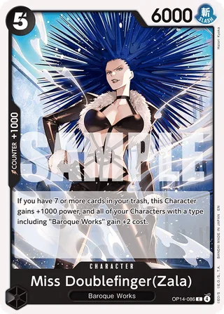 Miss Doublefinger(Zala) #OP14-086 · The Azure Sea's Seven One Piece card