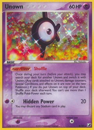 Unown (K) #00K · Unseen Forces Pokémon card