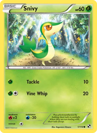 Snivy #1 · Black & White Pokémon card