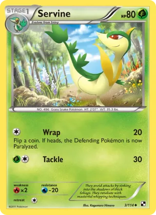 Servine #3 · Black & White Pokémon card