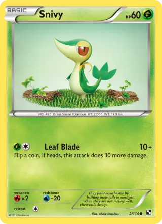 Snivy #2 · Black & White Pokémon card