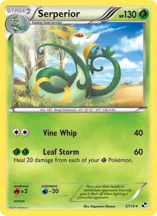 Serperior #5 · Black & White Pokémon card
