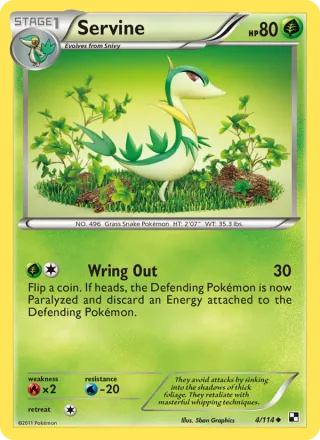 Servine #4 · Black & White Pokémon card
