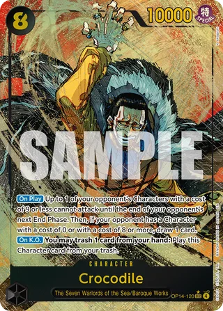 Crocodile (Alternate Art) #OP14-120-alternate-art · The Azure Sea's Seven One Piece card