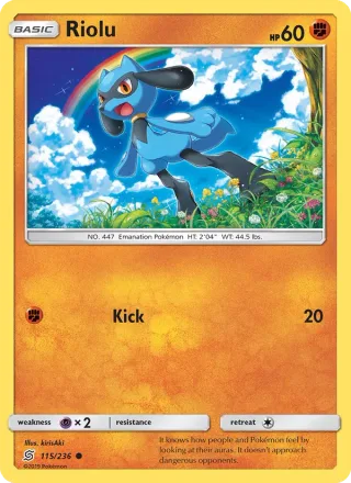 Riolu #115 · Unified Minds Pokémon card