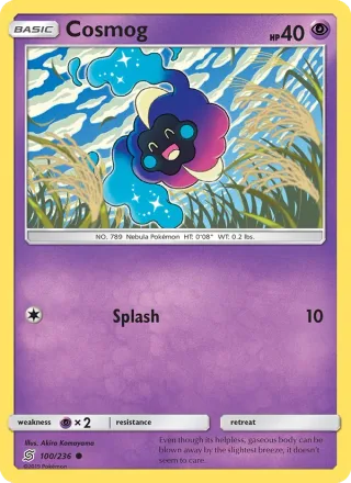 Cosmog #100 · Unified Minds Pokémon card