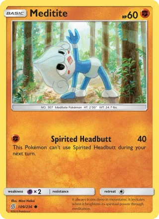 Meditite #109 · Unified Minds Pokémon card