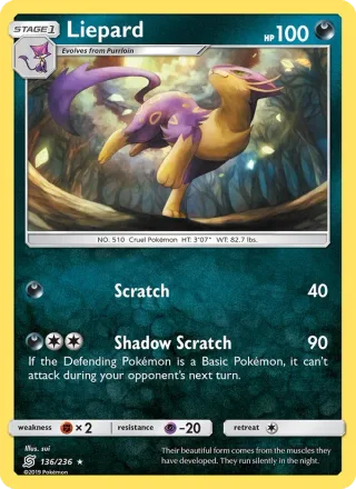Liepard #136 · Unified Minds Pokémon card